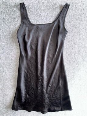 Wilfred Black Satin Slip Dress